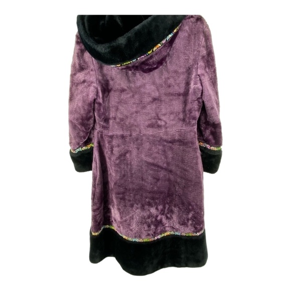 Vintage 1960’s Niccolini Medium Purple Black Faux Fur Penny Lane Coat Re… - Picture 2 of 15
